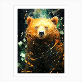 Floral Fantasy Bear Art Print