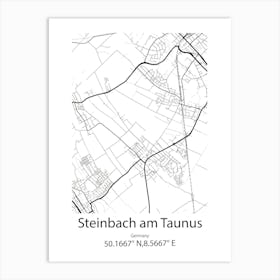 Steinbach,Canada Minimalist Map Art Print