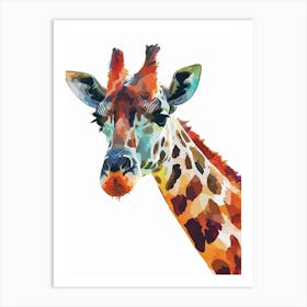 Brown Giraffe Watercolour Art Print