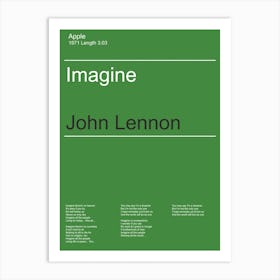 Minimal Style, John Lennon, Imagine, Music, Art, Poster, Wall Print Art Print