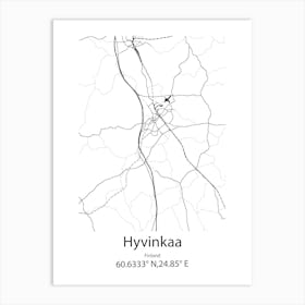 Hyvinkaa,Finland Minimalist Map Art Print