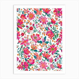 Flower Luxe London Fabrics Floral Pattern 4 Art Print