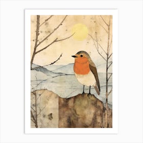 Bird Illustration Robin 3 Art Print