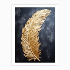 Gold Feather Print Art Print