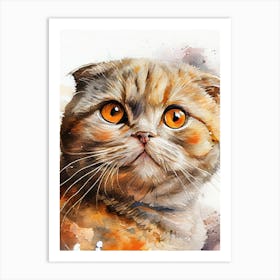 Scottish Shorthair Watercolor Painting animal Art Print