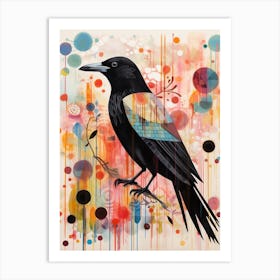 Bird Painting Collage Raven 3 Art Print