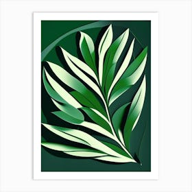 Tarragon Leaf Vibrant Inspired 1 Art Print