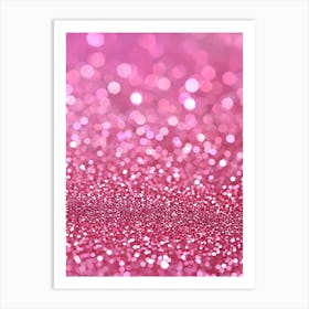 Pink Glitter Bokeh Background Art Print