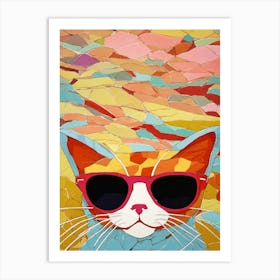 Cat In Sunglasses-Festival Vibes Art Print