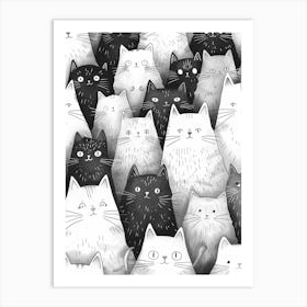 Perfectly Repeatable Artwork With Cute Cat Faces 63 Art Print