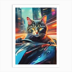 Fast Cat Art Print