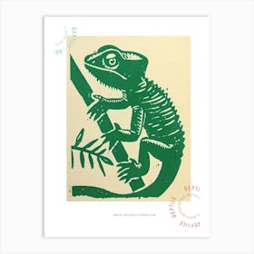 Green Jacksons Chameleon 1 Poster Art Print