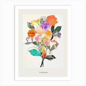 Lantana 1 Collage Flower Bouquet Poster Art Print