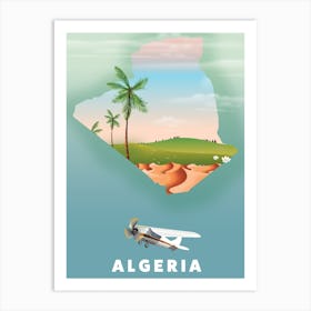 Algeria Travel map Art Print