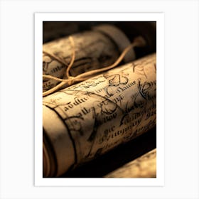 Scrolls Of Paper Art Print