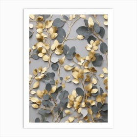 Gold Leaf Wallpaper Art Print