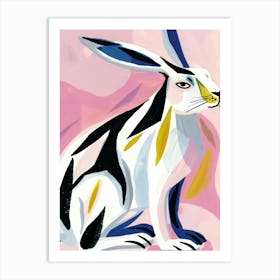 Rabbit On A Pink Background 1 Art Print