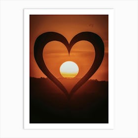 Sunset Heart Art Print