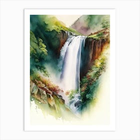 Manawaiopuna Falls, United States Water Colour  (1) Art Print