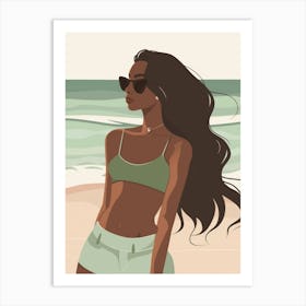 Woman On The Beach 4 Art Print