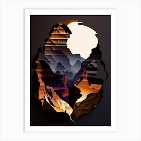 Grand Canyon National Park United States Of America Cut Out Paper Art Print