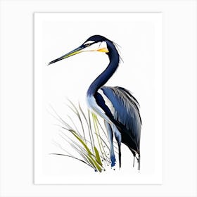 Black Headed Heron Impressionistic 2 Art Print