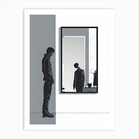 Man In A Mirror 1 Art Print