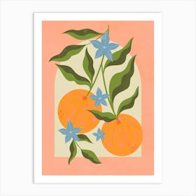 Oranges And Flowers Art Print