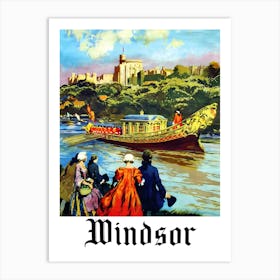 Windsor, England, The Royal Palace And The Boat Art Print