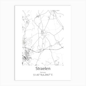 Straelen,Germany Minimalist Map Art Print