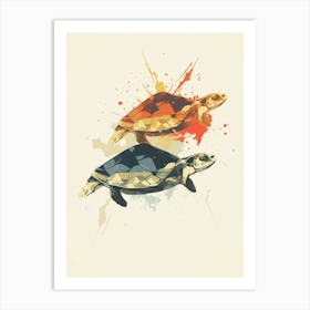 Turtle Minimalist Abstract 2 Art Print