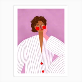 Woman In Pajamas Art Print