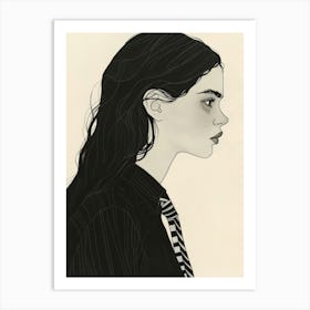 Girl With Long Hair 20 Art Print