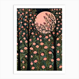 William Morris Moonlight In The Forest 116 Art Print