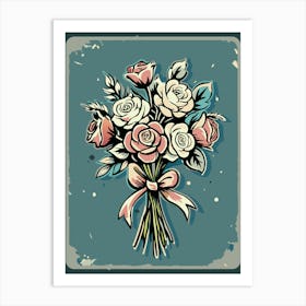 Vintage Bouquet Of Roses Art Print