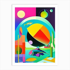 Pisces Planet Abstract Modern Pop Space Art Print