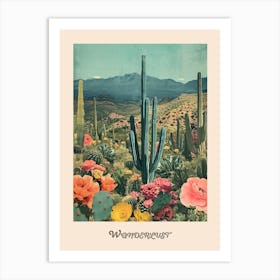 Wanderlust Vintage Catus Poster 2 Art Print