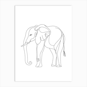 Line Drawing Of An Elephant Art Print