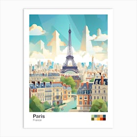 Paris, France, Geometric Illustration 1 Poster Art Print
