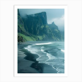 Black Sand Beach In Iceland 1 Art Print