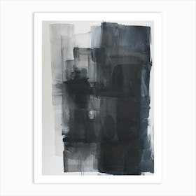 Abstract Black And White Painting 3 Art Print