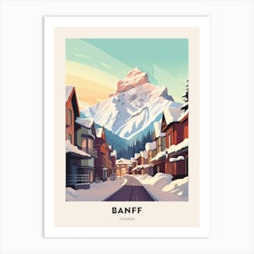 Vintage Winter Travel Poster Banff Canada 1 Art Print