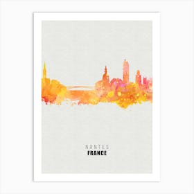 Nantes France City watercolor Art Print