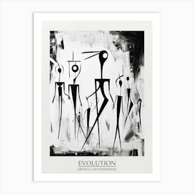 Evolution Abstract Black And White 3 Poster Art Print