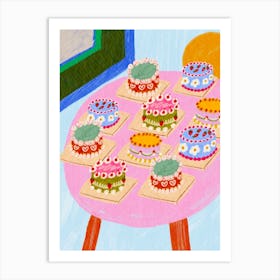 Cakes On A Table 2 Art Print