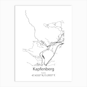 Kapfenberg,Austria Minimalist Map Art Print