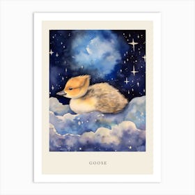 Baby Goose 2 Sleeping In The Clouds Nursery Poster Art Print