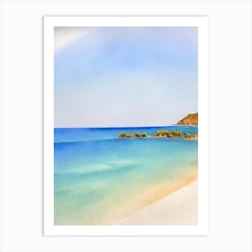 Elafonisi Beach, Crete, Greece Watercolour Art Print