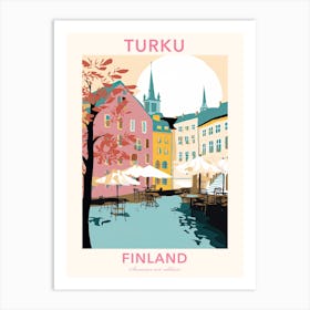 Turku, Finland, Flat Pastels Tones Illustration 3 Poster Art Print