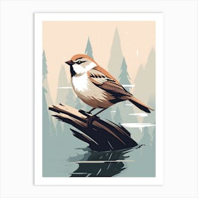 Bird Perched On A Branch 1 Art Print